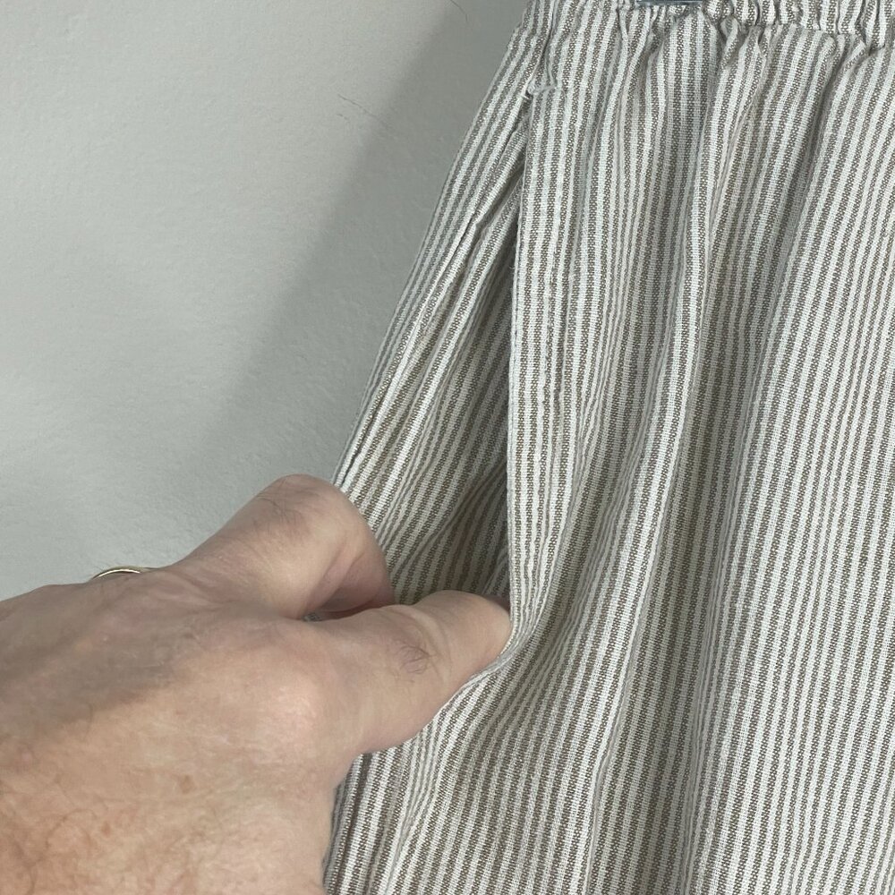 John Galt Pants Women Small Linen Blend Beachy Neutral Capsule Wide Leg Melville - Picture 4 of 15
